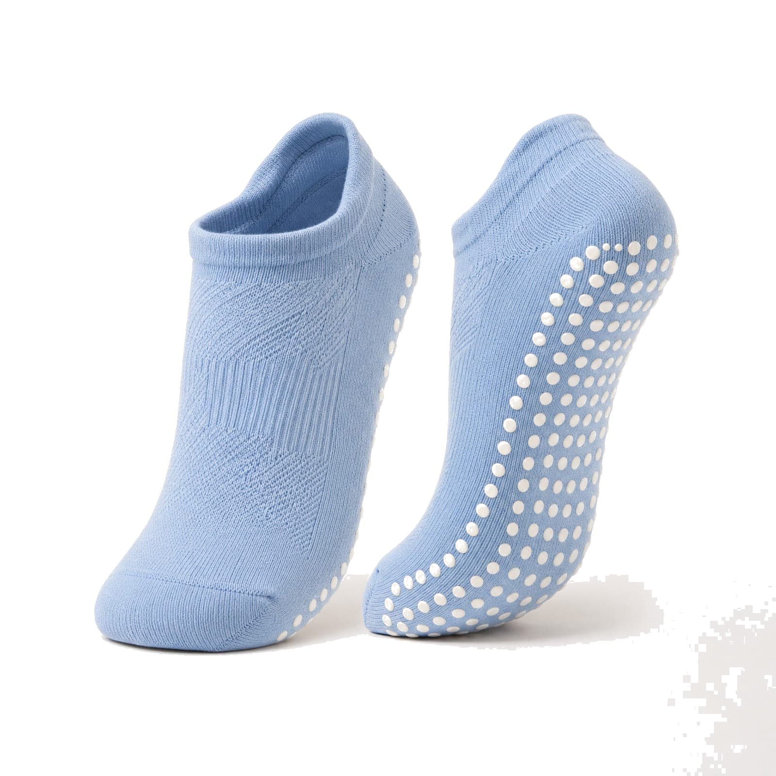 Baby blue low-cut grip sock — Soft Pilates Set