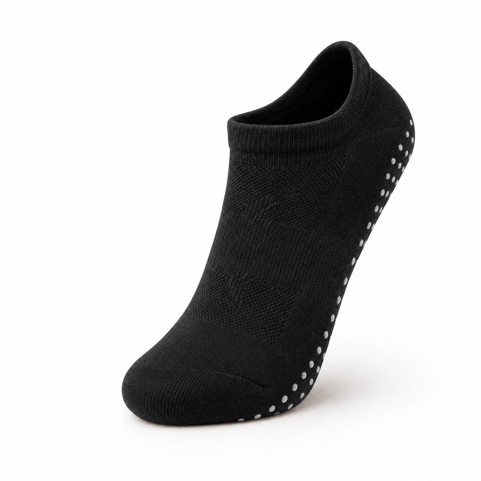 Matte black low-cut grip sock — Neutral Studio Set